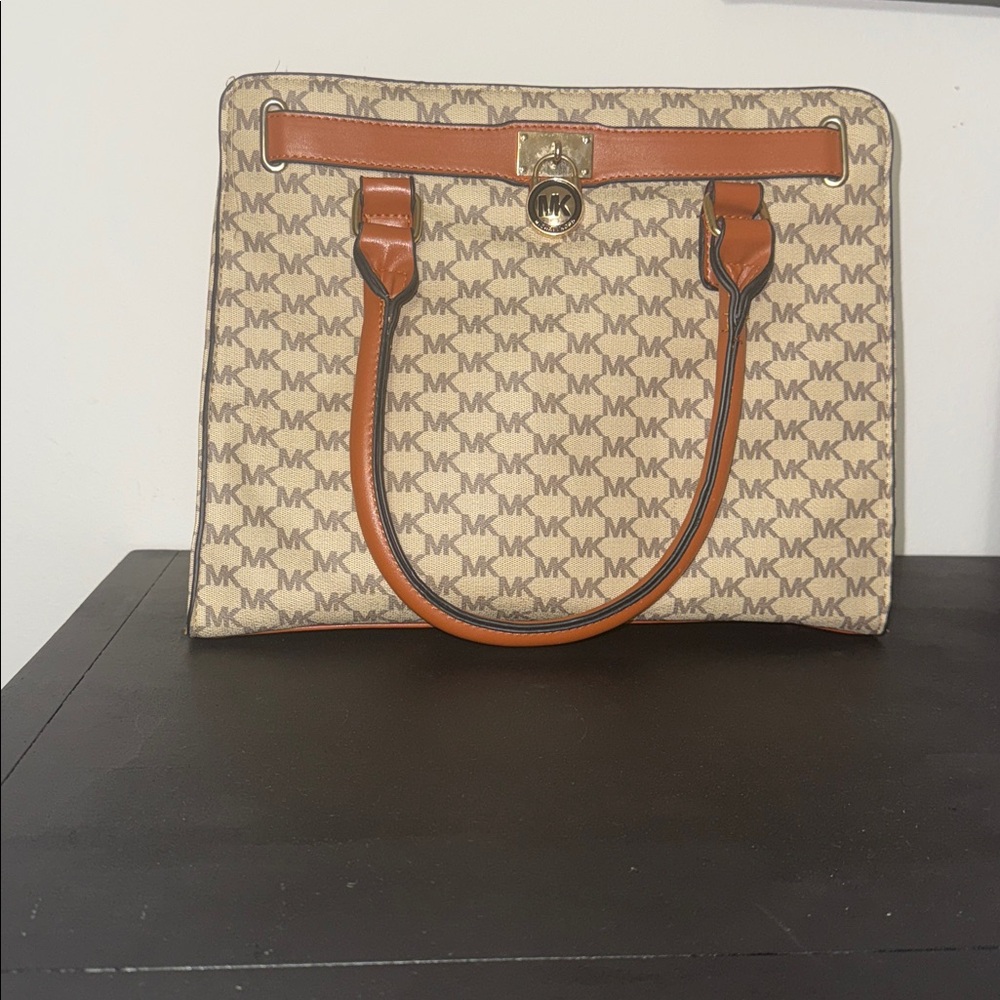 Michael Kors Tan and Brown Satchel